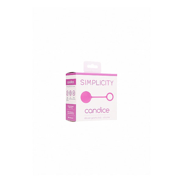 Simplicity Candice Deluxe Geisha Ball Pink packaging featuring a smooth design and practical retrieval string.