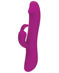 Pretty Love Natural Motion Thrusting Rabbit 7 Function in vibrant pink, designed for dual-action pleasure and customizable stimulation.