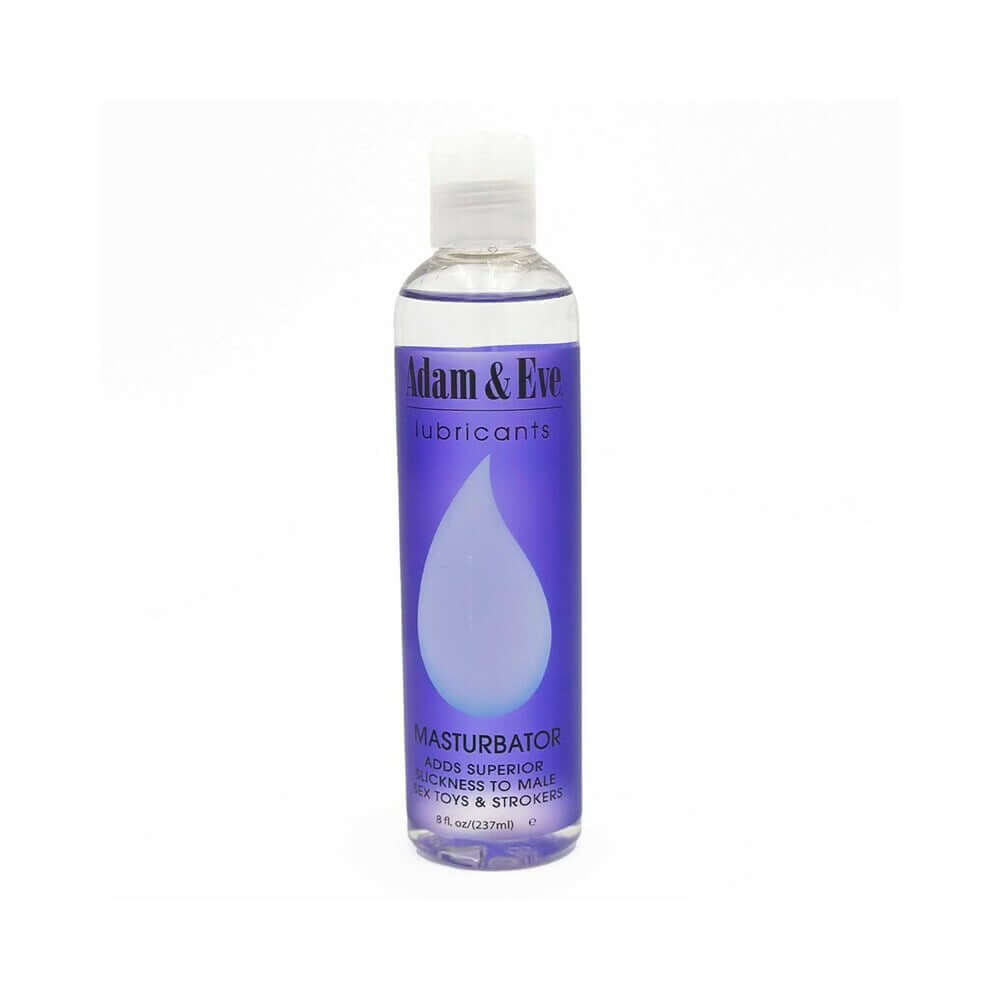 Adam & Eve Masturbator Lubricant 8 Oz bottle with water-based formula for smooth comfort and enhanced performance.