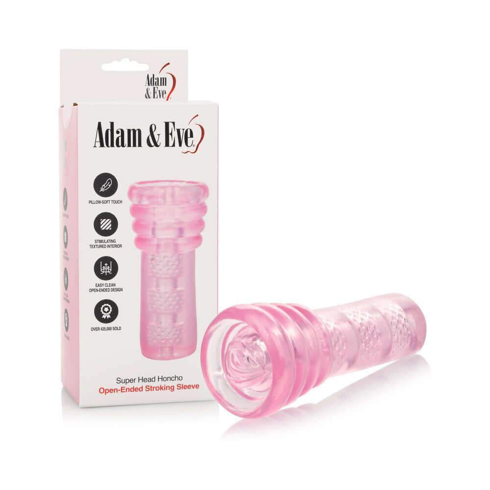 Adam & Eve Super Head Honcho Masturbator with packaging, designed for enhanced personal stimulation and comfort.