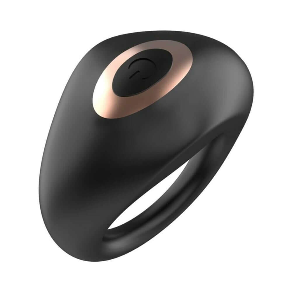 Adam & Eve Alan Vibrating Rechargeable Enhancer sleek black design with remote control button