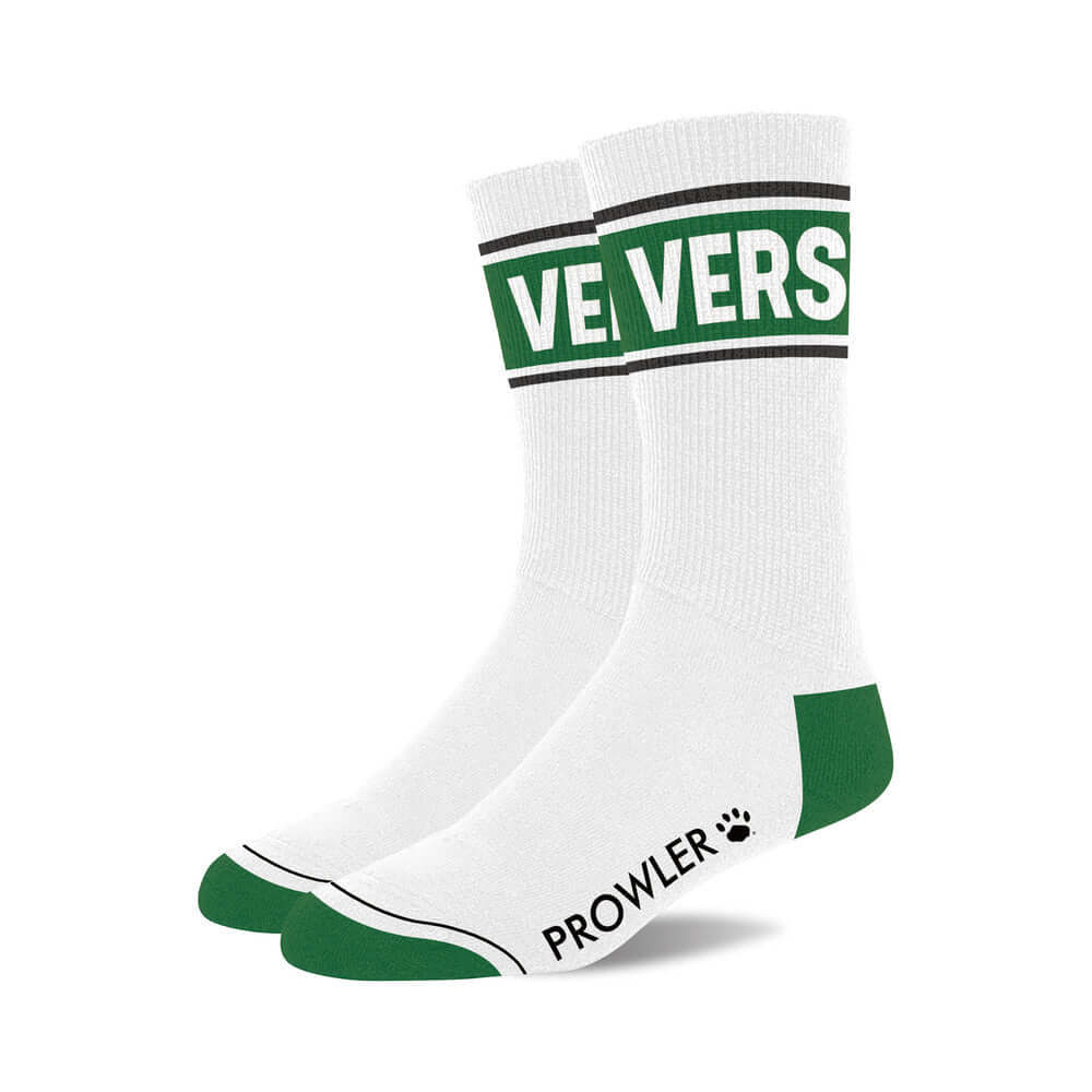 Prowler Vers Socks featuring a clean white design with vibrant green details for stylish comfort.