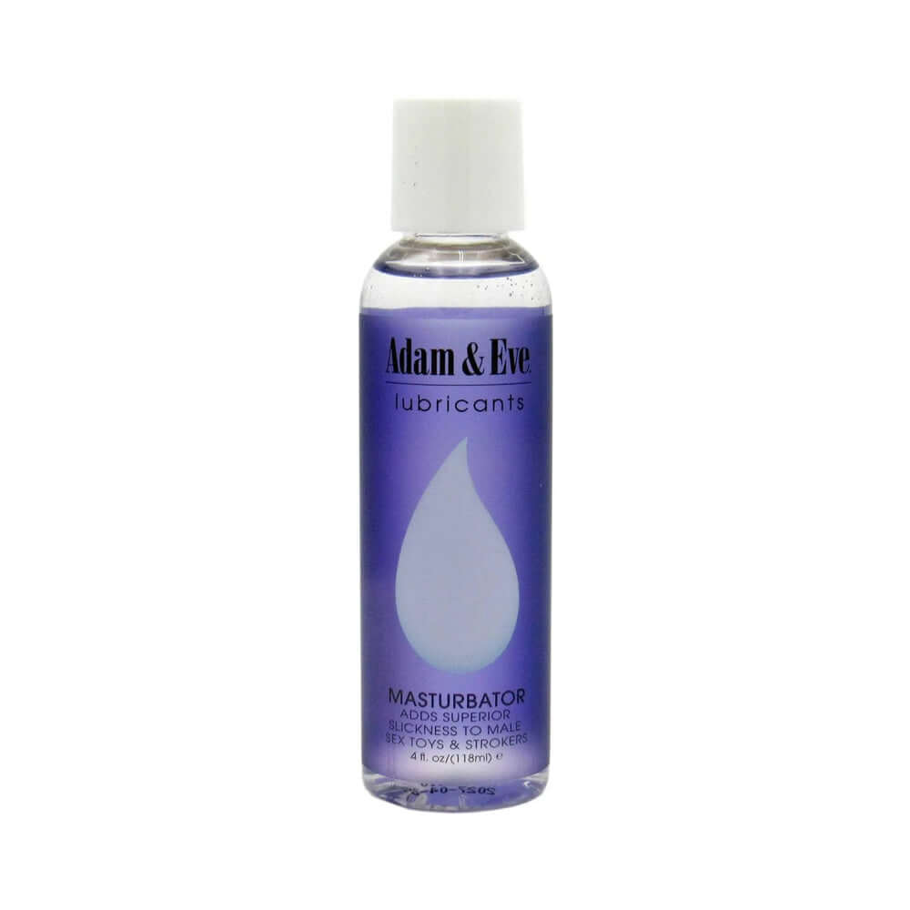 Adam & Eve Masturbator Lubricant 4 Oz bottle with a clear design, ideal for enhancing personal wellness routines.