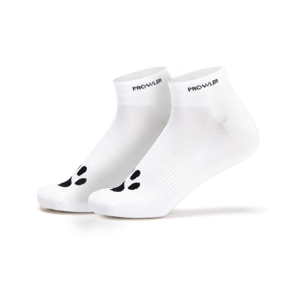 Prowler Red Ankle Sock Just A Hole featuring a playful design with unique black paw prints.