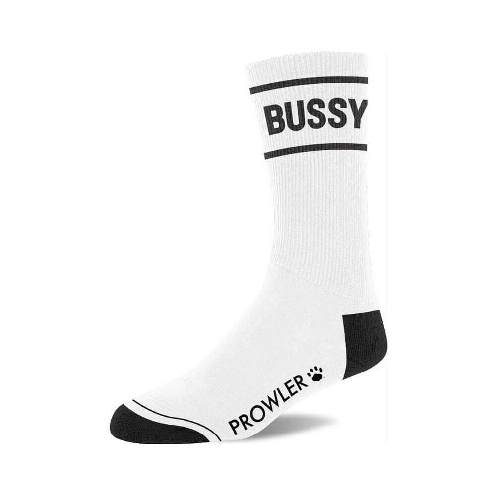 Prowler Red Bussy Socks showcasing sporty design with bold graphic details, perfect for adding style to any outfit.