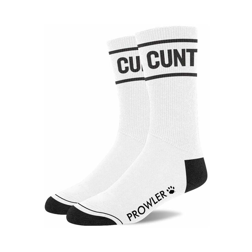 Prowler Red Cunt Socks featuring bold design with 'CUNT' on sock band, perfect for confident self-expression.