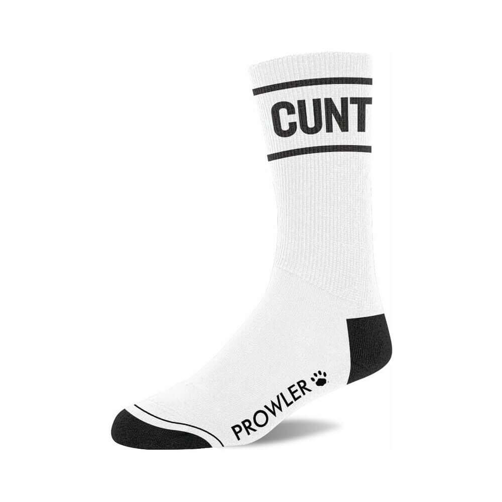 Prowler Red Cunt Socks featuring bold design with 'CUNT' on band and Prowler branding.