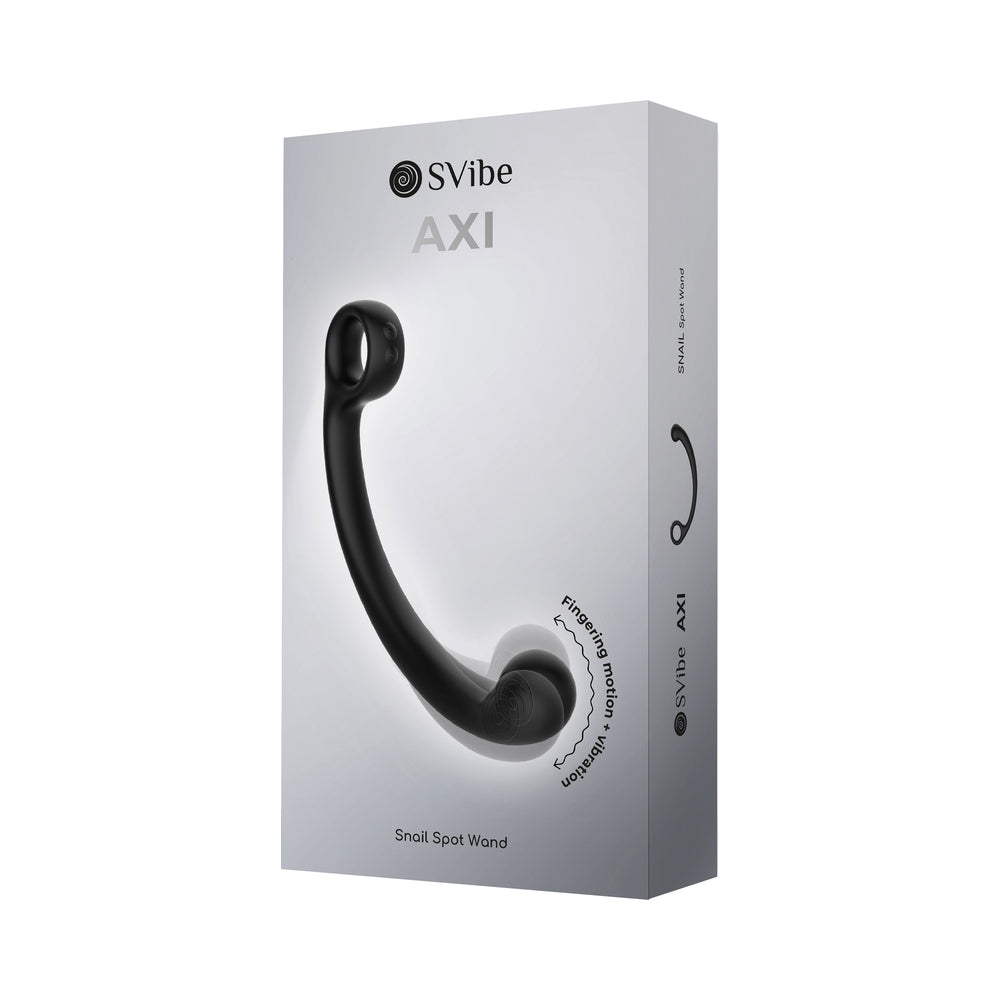 Svibe Snail Axi Spot Wand Massager Granite Noir packaging featuring sleek design.