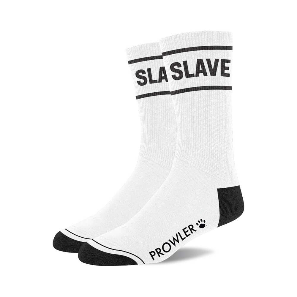 Prowler Red Slave Socks featuring black and white design with Prowler branding for a unique fashion statement.