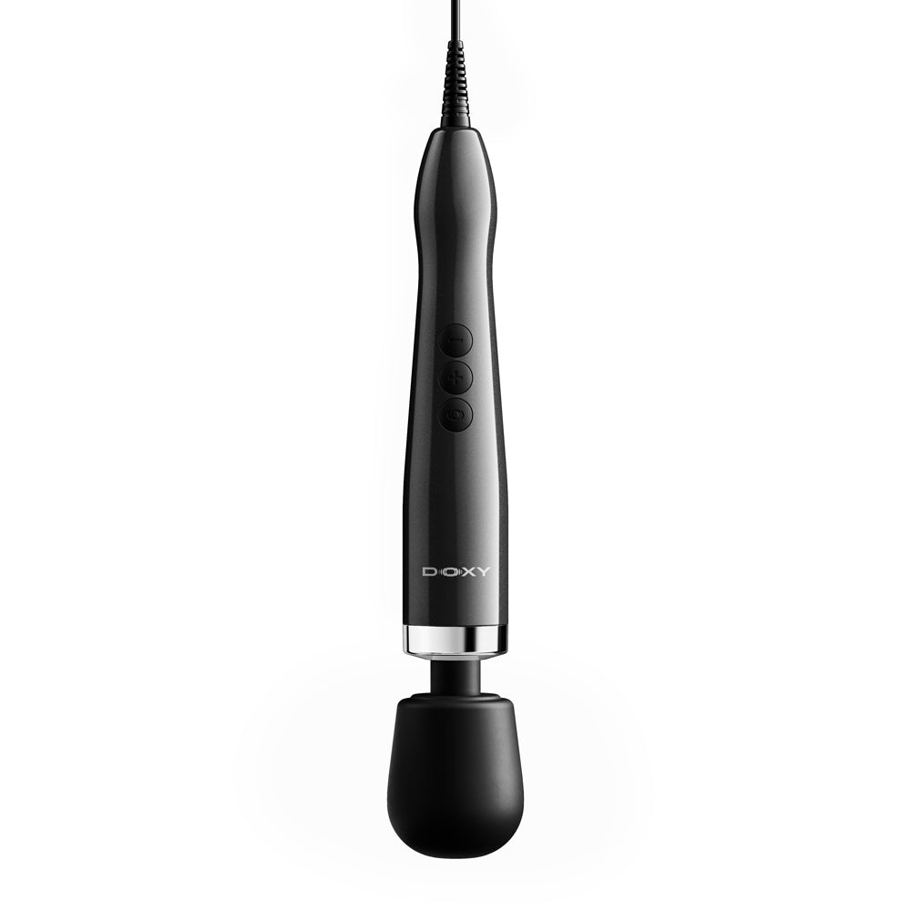 Doxy Die Cast Max Plug-in Wand Massager Black with ergonomic design and powerful performance.