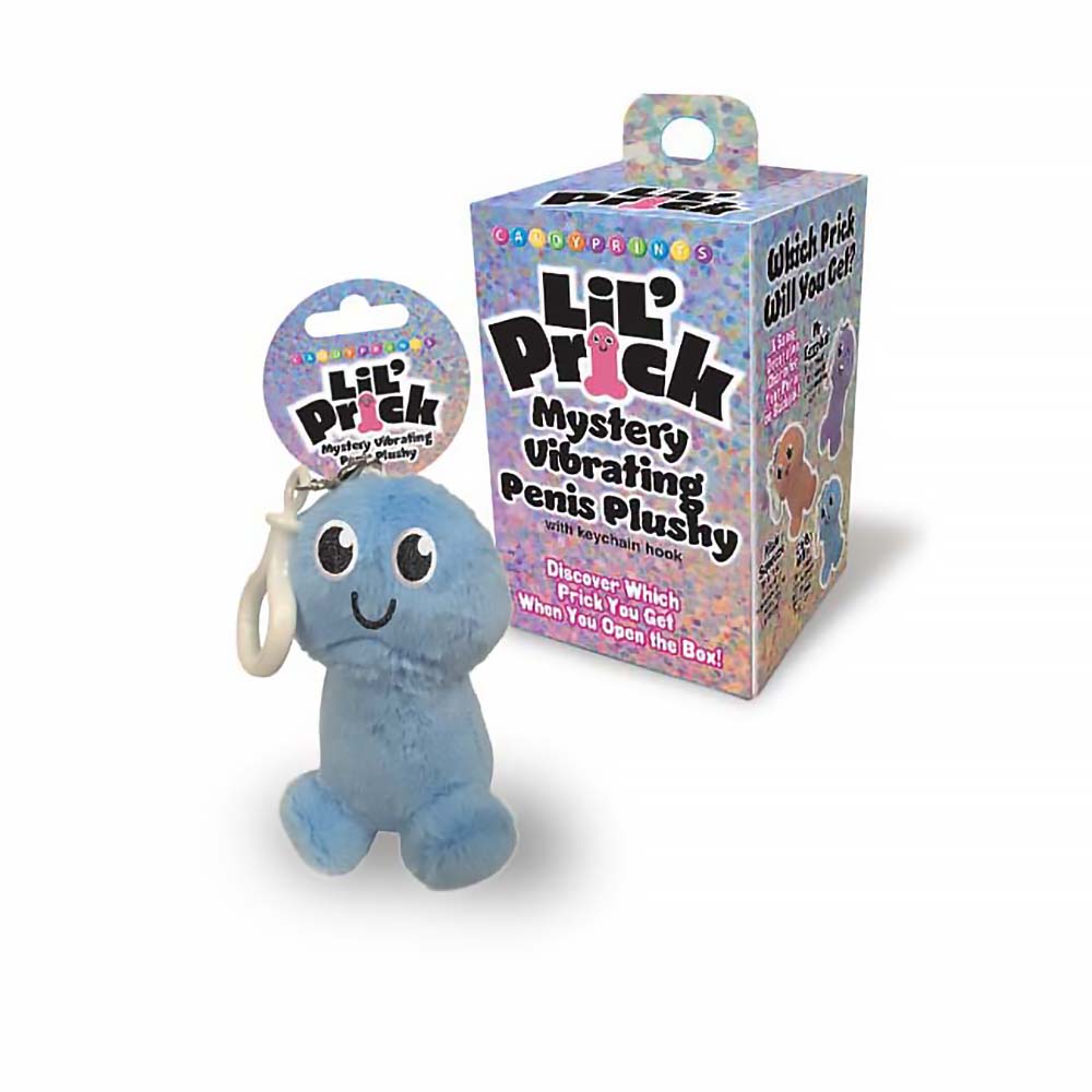 Lil Pricks Mystery Box Individual Plush Penis Keychain blue vibrating plush charm in mystery box packaging