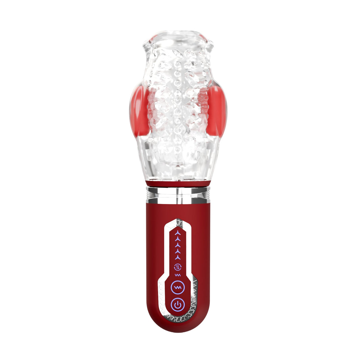 Adam & Eve Pleasure Pro 3000 Rotating Thrusting Stroker for ultimate pleasure, featuring a soft nubby sleeve and easy controls.
