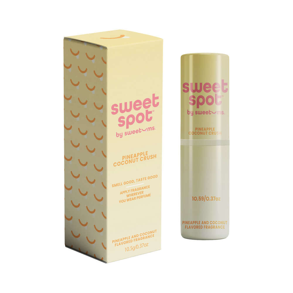 Sweetums Sweet Spot Fragrance Pineapple Coconut Crush solid perfume stick and packaging