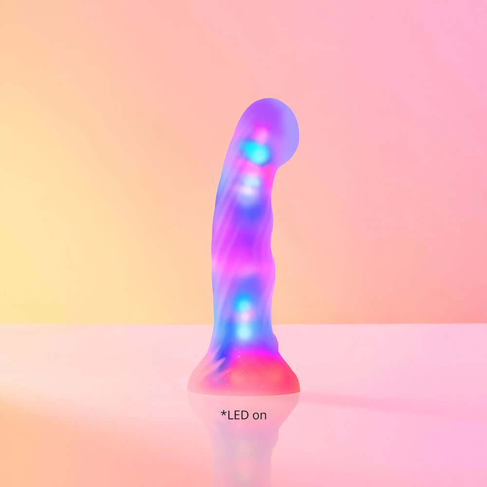 Love To Love Dildo LED Sugar Bomb with vibrant LED lights and unique silicone design.
