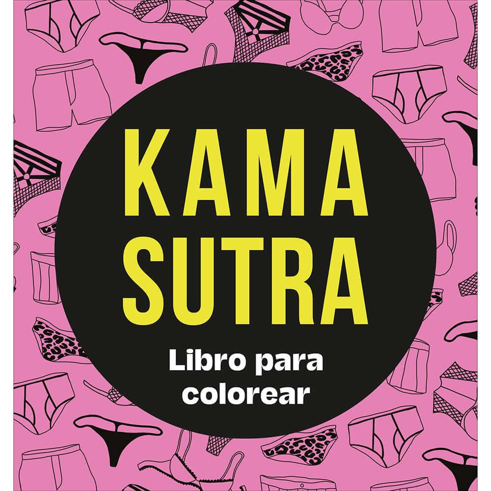 Kama Sutra Coloring Book Libro Para Colorear Spanish Edition cover featuring playful graphics and bold lettering.