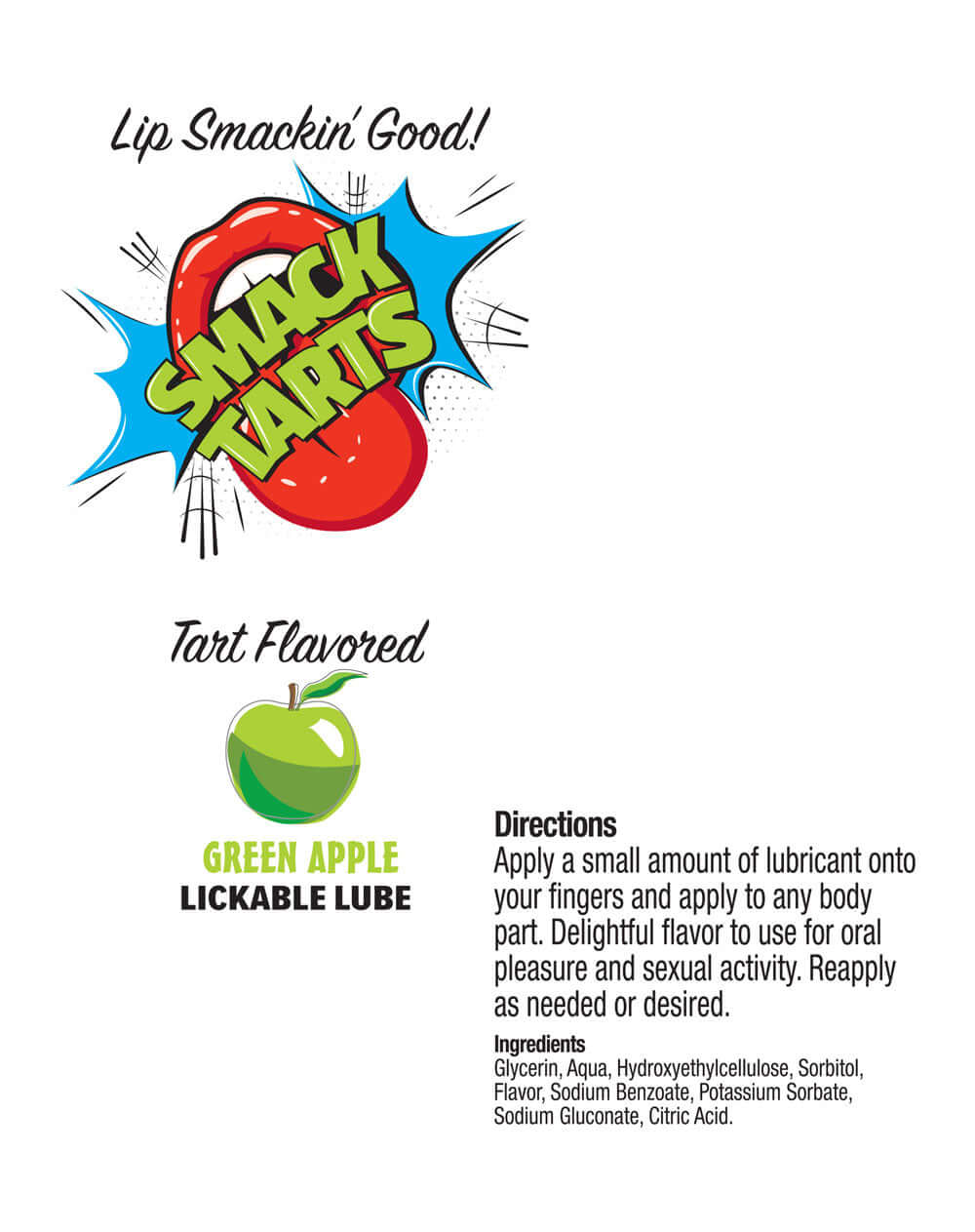 Smack Tarts 2oz Lickable Flavored Lubricant - Green Apple-1