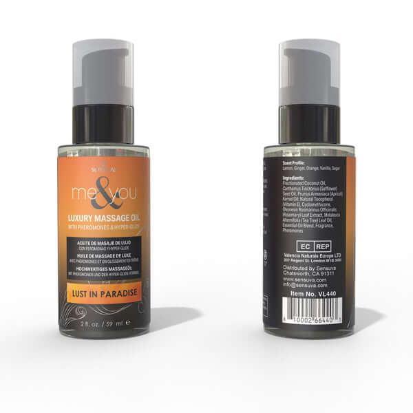 Me and You Massage Oil Lust in Paradise 2oz Pheromone Infused-1