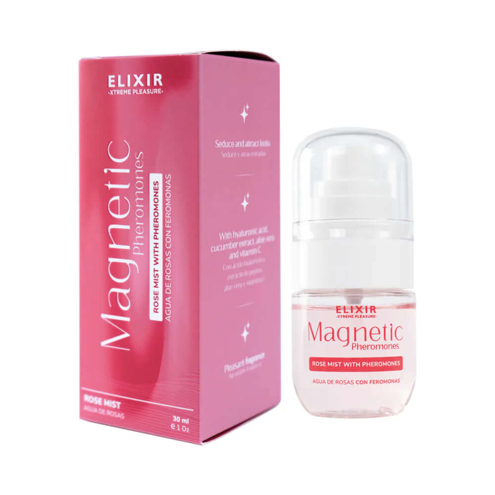 Elixir Magnetic Rose Mist With Pheromones 30 ml bottle and packaging, floral fragrance, lightweight mist
