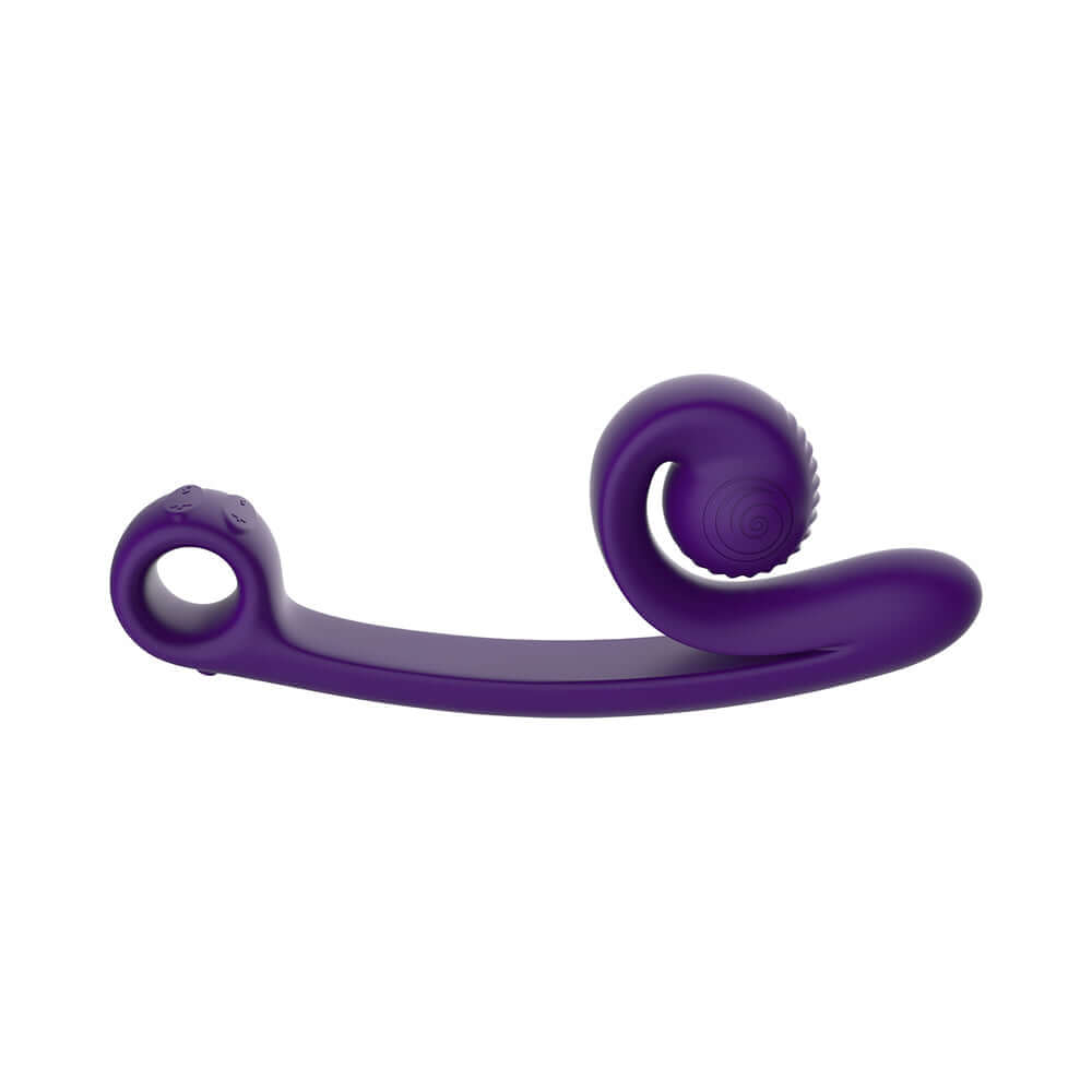 Svibe Snail Curve Dual Stimulator Purple, a dual stimulation vibrator for reliable clitoral contact.