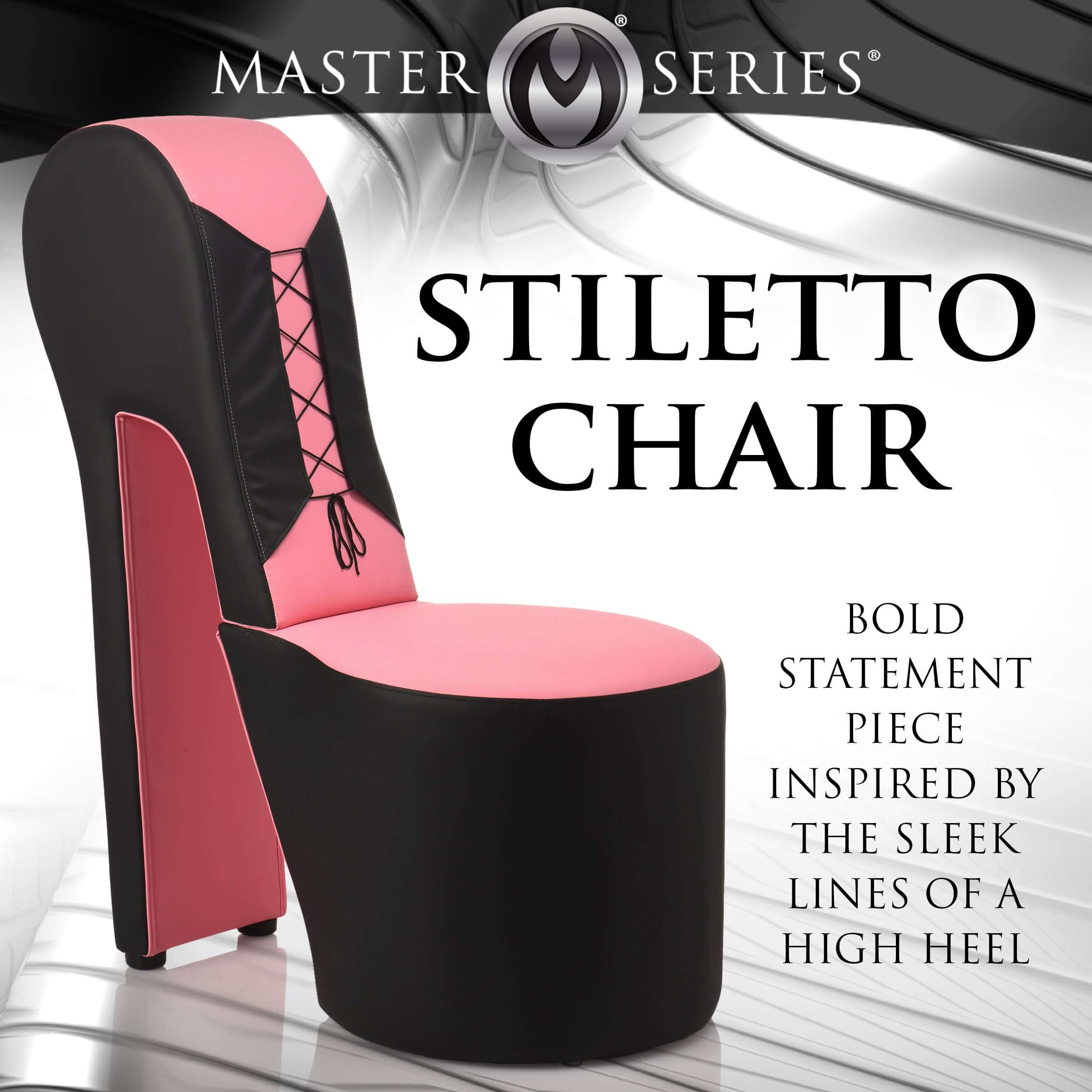 Master Series Stiletto Corset Chair Pink - bold statement piece inspired by high heel design.