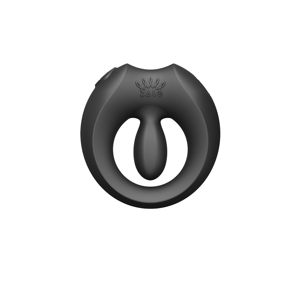 ZALO Apis Vibrating Couples Ring Obsidian Black, premium silicone couples device with modern design.
