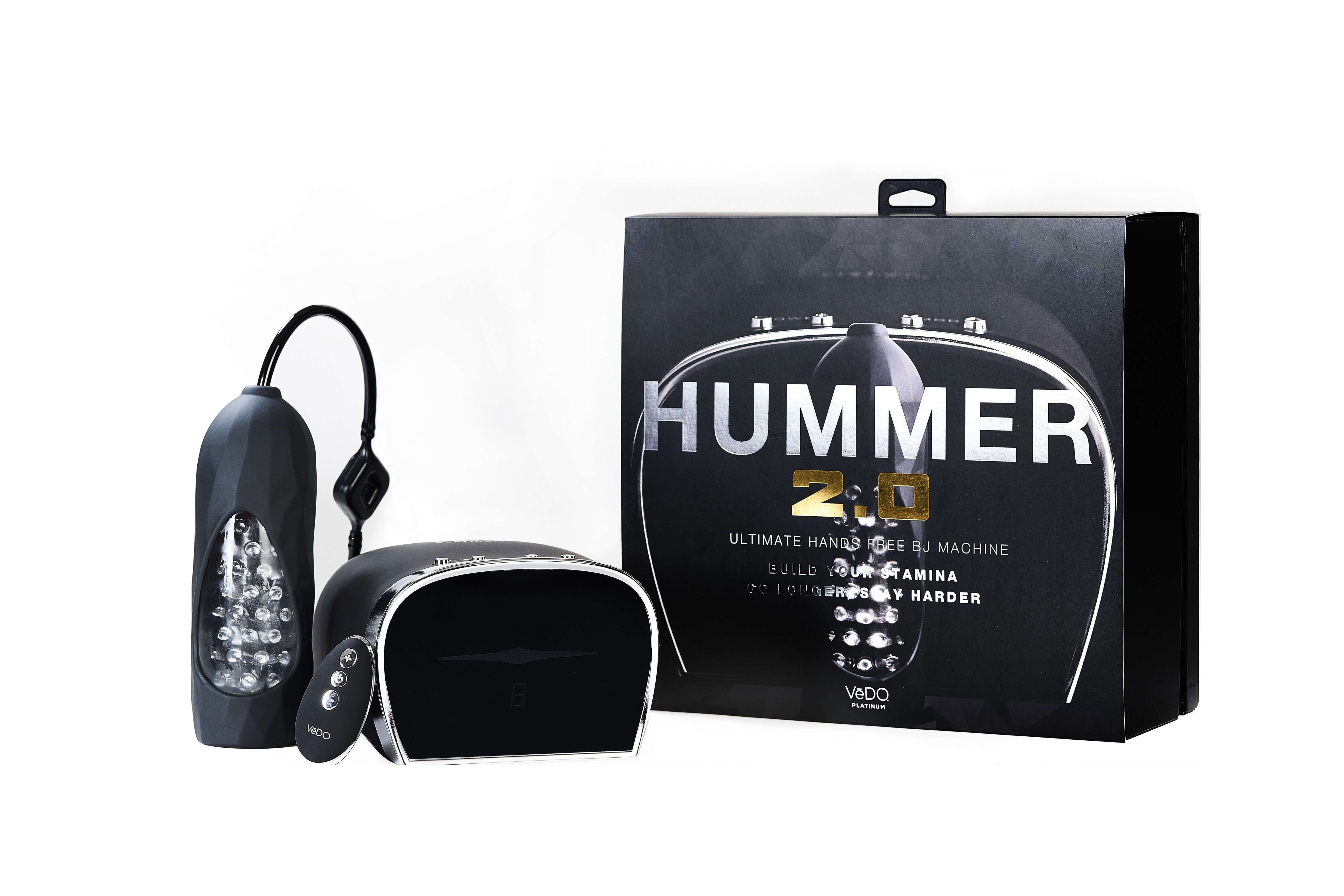 Vedo Hummer 2.0 Ultimate BJ Machine packaging and device showcasing advanced features.