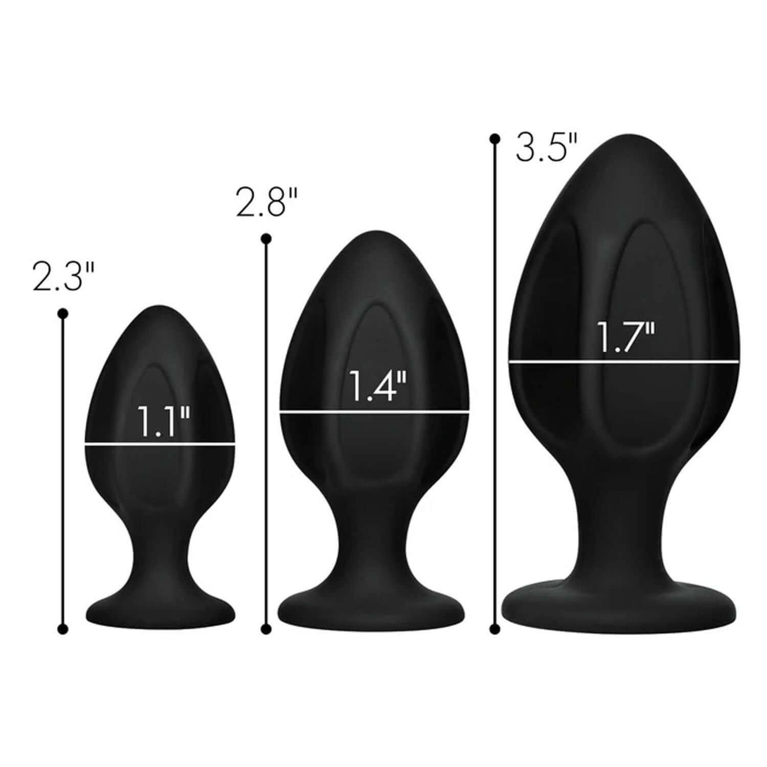 Triple Juicers Silicone Anal Trainer Set - Black-1