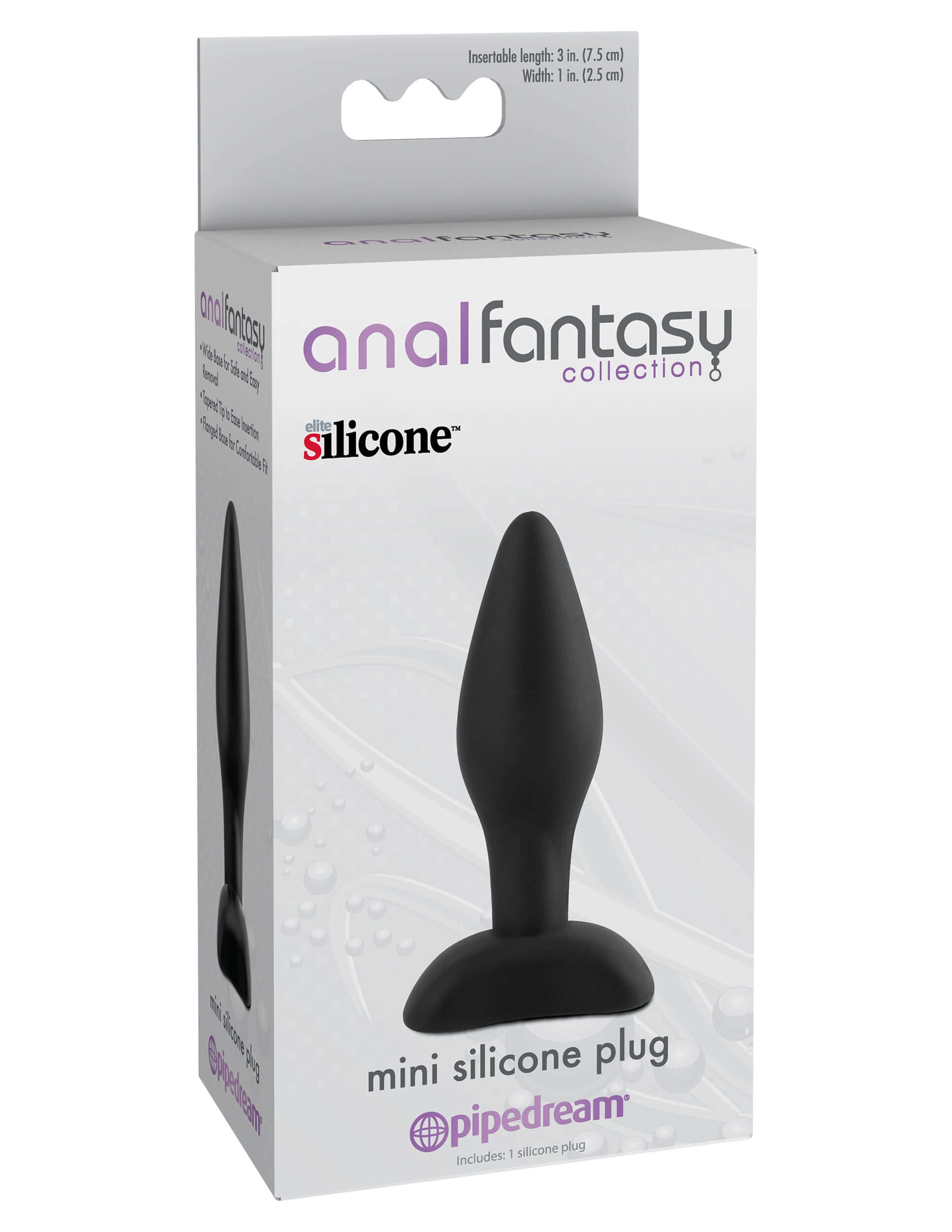 Anal Fantasy Collection Mini Silicone Plug - Black-2