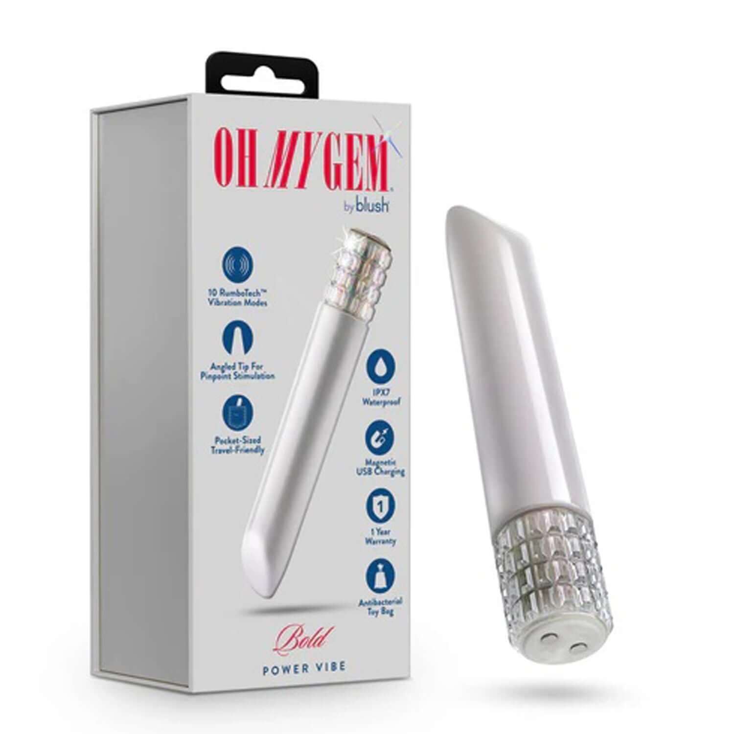 Oh My Gem Bold Vibe with Diamond detailing, featuring 10 vibration modes and sleek design for sophisticated intimate experiences.