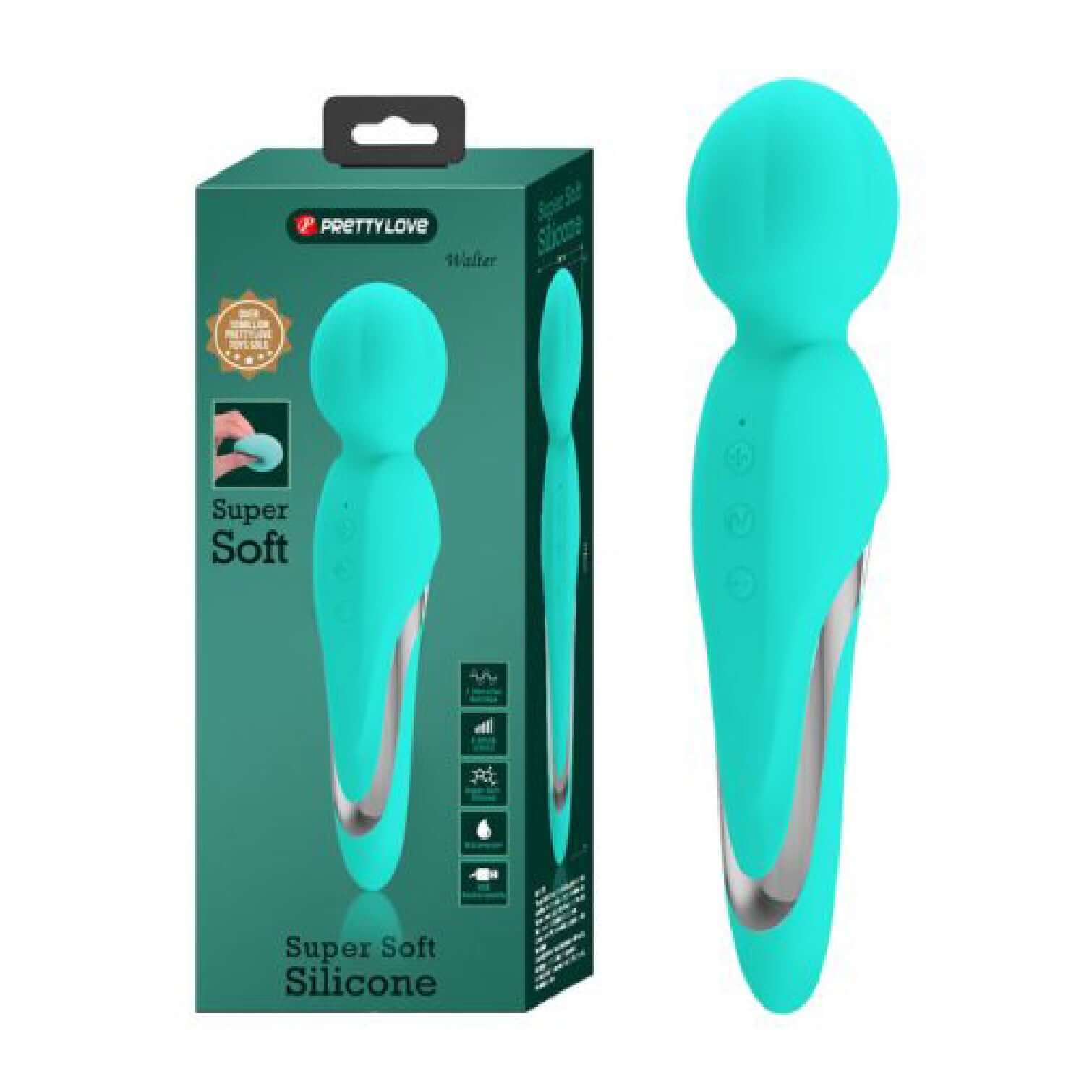 Walter Super Soft Silicone Wand - Seafoam in packaging, featuring ultra soft and smooth touch for comfortable and skin-friendly experience.