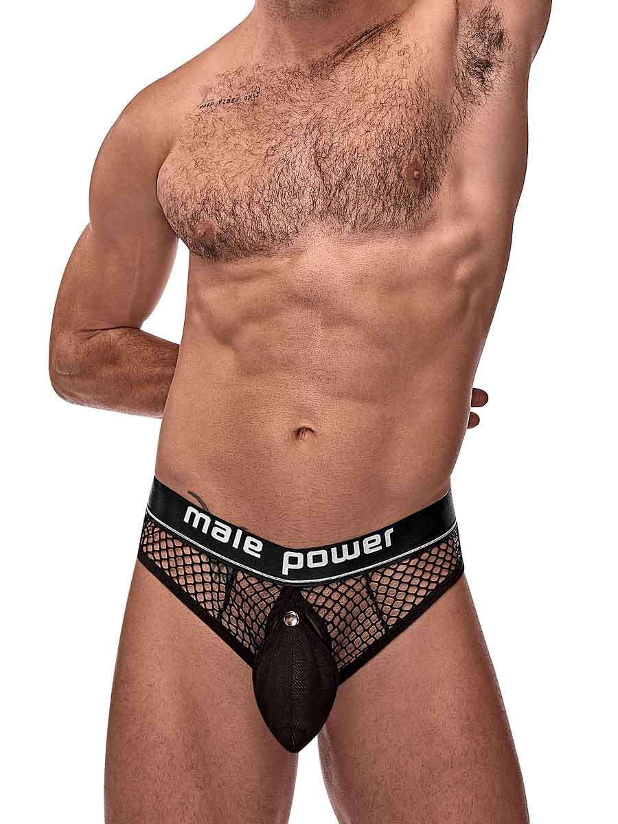 Cock Pit Net Cock Ring Thong - S/ M - Black-0