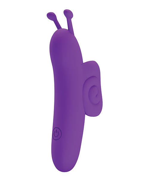Pretty Love Snail Honey Finger Vibe Purple, a compact, ergonomic purple finger vibrator with silicone finger loop.