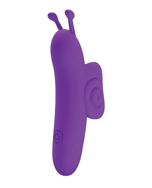 Pretty Love Snail Honey Finger Vibe Purple, a compact, ergonomic purple finger vibrator with silicone finger loop.