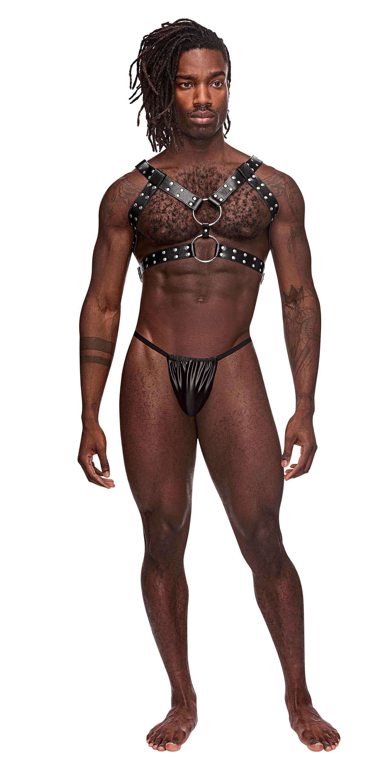 Gemini Leather Harness - One Size - Black-2