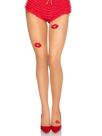 Bisou Sheer Kiss Tights - Os - Nude/red-0