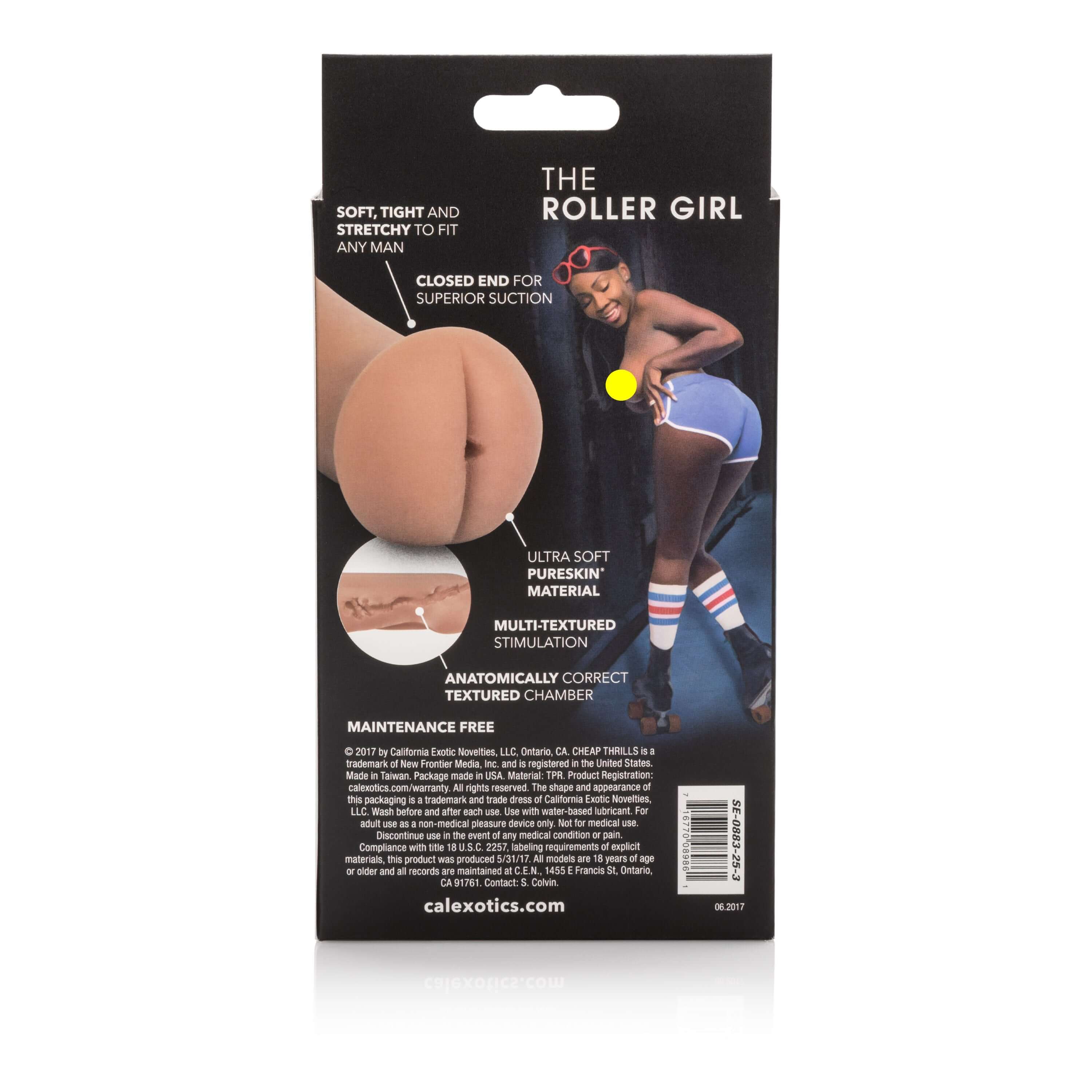Cheap Thrills the Roller Girl Stroker packaging featuring a detailed description and visual design.