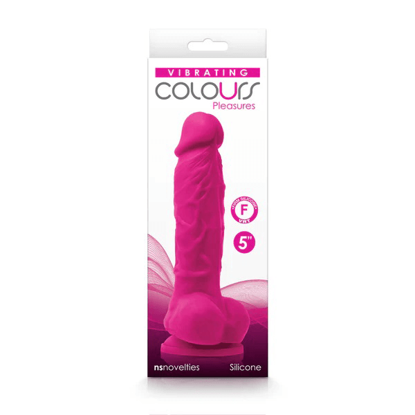 Colours Pleasures Vibrating 5" Dildo - Pink-0