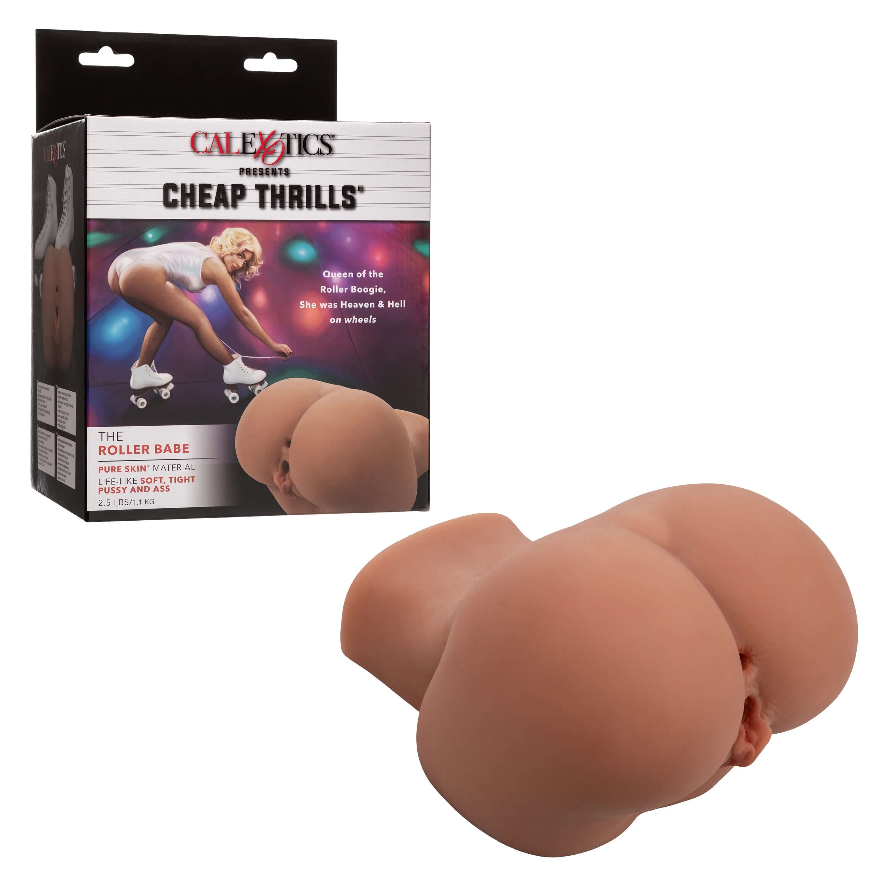 "Cheap Thrills The Roller Babe masturbator with box, made from ultra life-like Pure Skin material, offering an intense sensual experience"