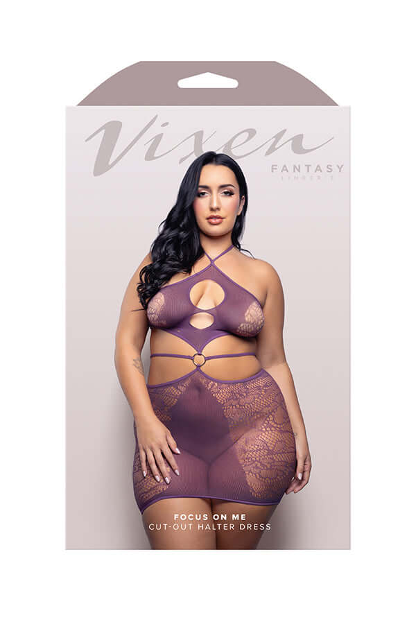 Focus on Me Cut-Out Halter Dress - Queen - Purple Wisteria-0