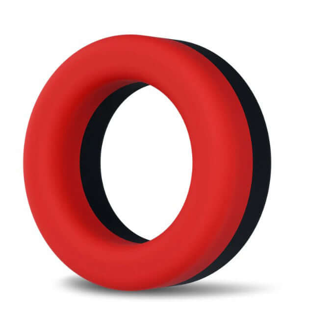 Performance Plus Takeoff Silicone Cock Ring Red Black, a premium silicone ring for enhanced performance and comfort.