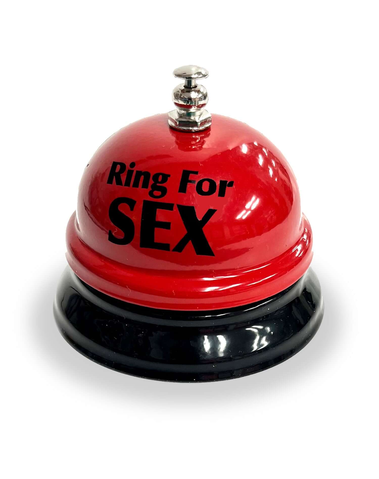 Red "Ring for Sex" desk bell by Little Genie, playful accessory for couples.