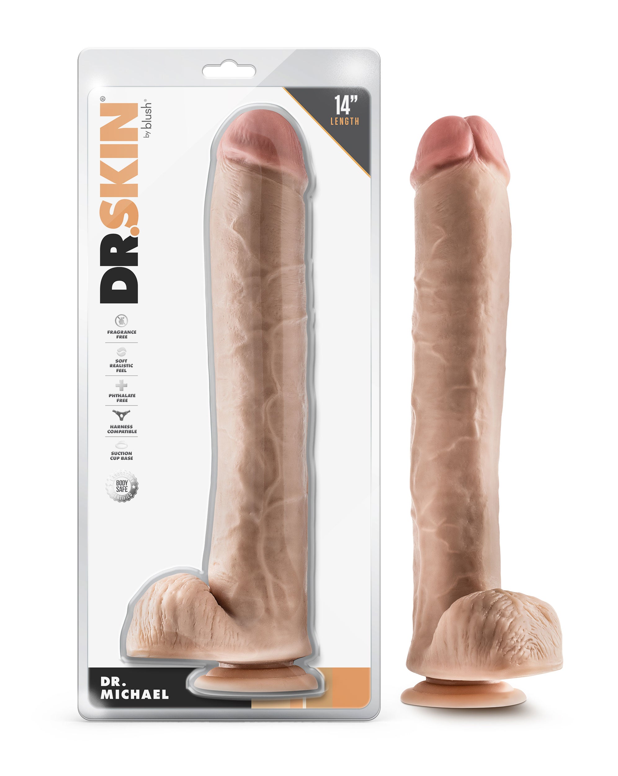 Dr. Skin - Dr. Michael - 14 Inch Dildo With Balls - Beige-1