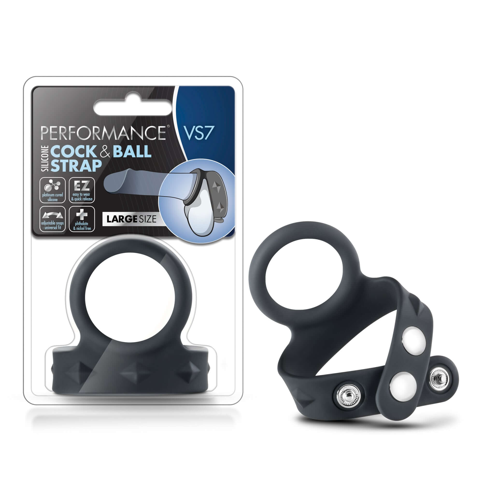 Performance - Vs7 - Silicone Cock & Ball Strap Large - Black-0