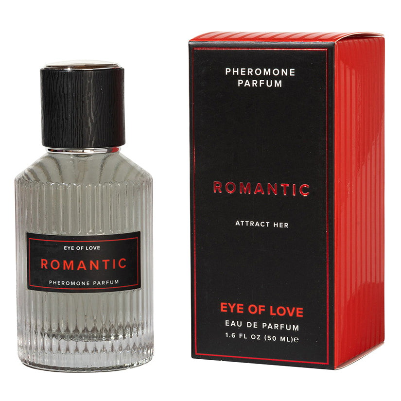Eye Of Love Romantic Pheromone Body Spray for Men 50ml bottle and packaging.