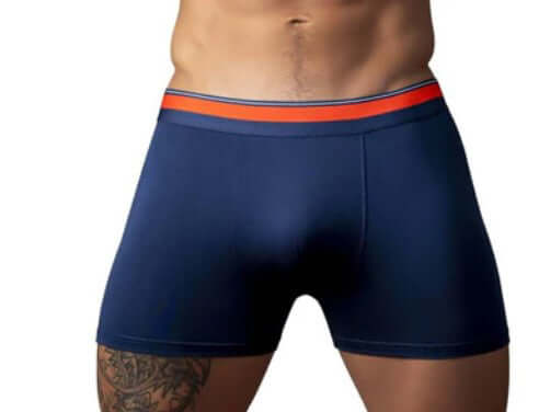Male Power Soo Cumfy Boxer Brief XL Navy on display, featuring a modern fit and soft fabric with a flexible stretch.