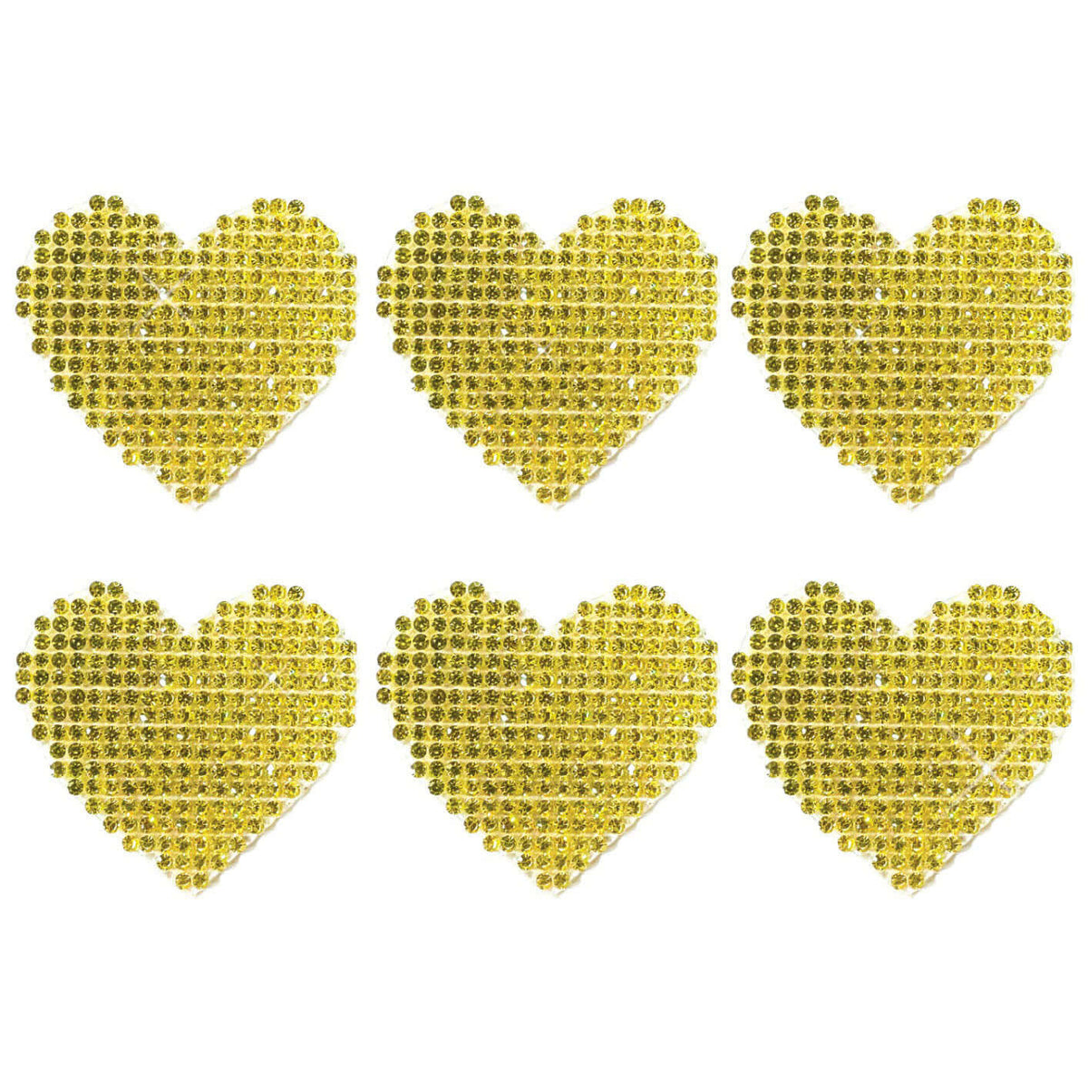 Razzle Dazzle I Heart U Body Stickers 6 Pack Gold featuring sparkling gold heart accents.