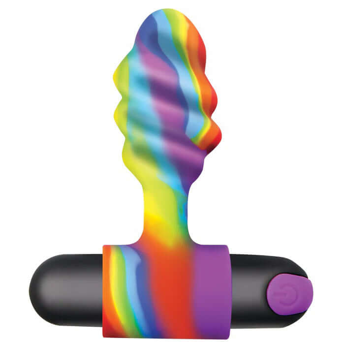 Vibrating Rainbow Butt Plug-0