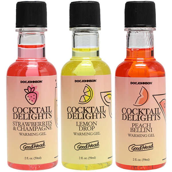 Goodhead Cocktail Delights Peach Bellini, Strawberries Champagne, and Lemon Drop 3 Pack 2 Oz.-0
