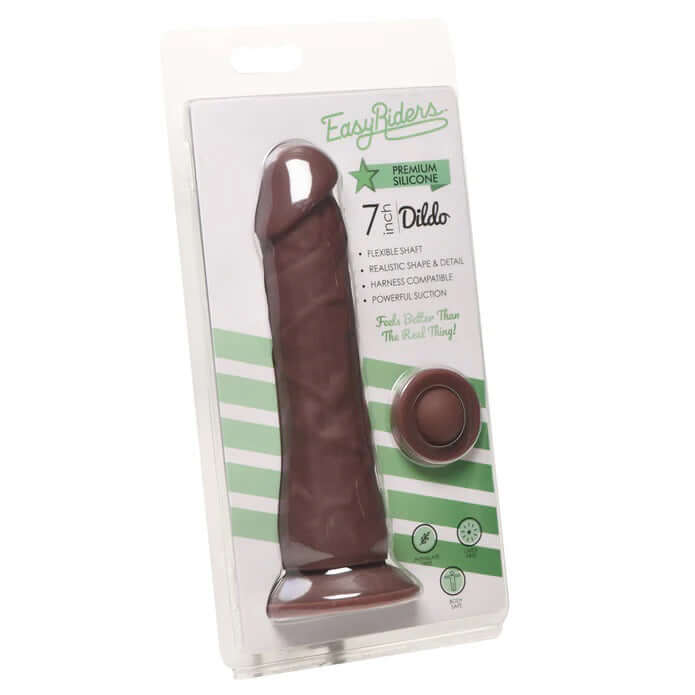 Easy Riders 7" Silicone Dildo - Dark-5