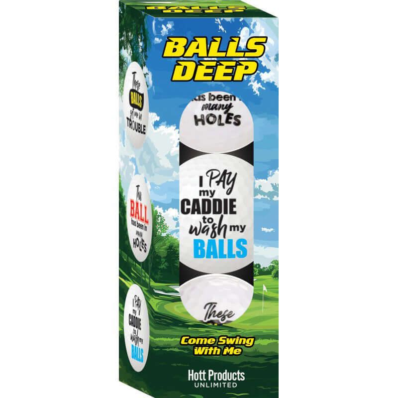 Balls Deep Funny Slogan Golf Balls Assorted Slogan 3pk-0
